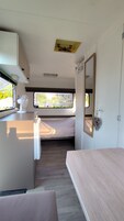 Trailer, vista para o jardim