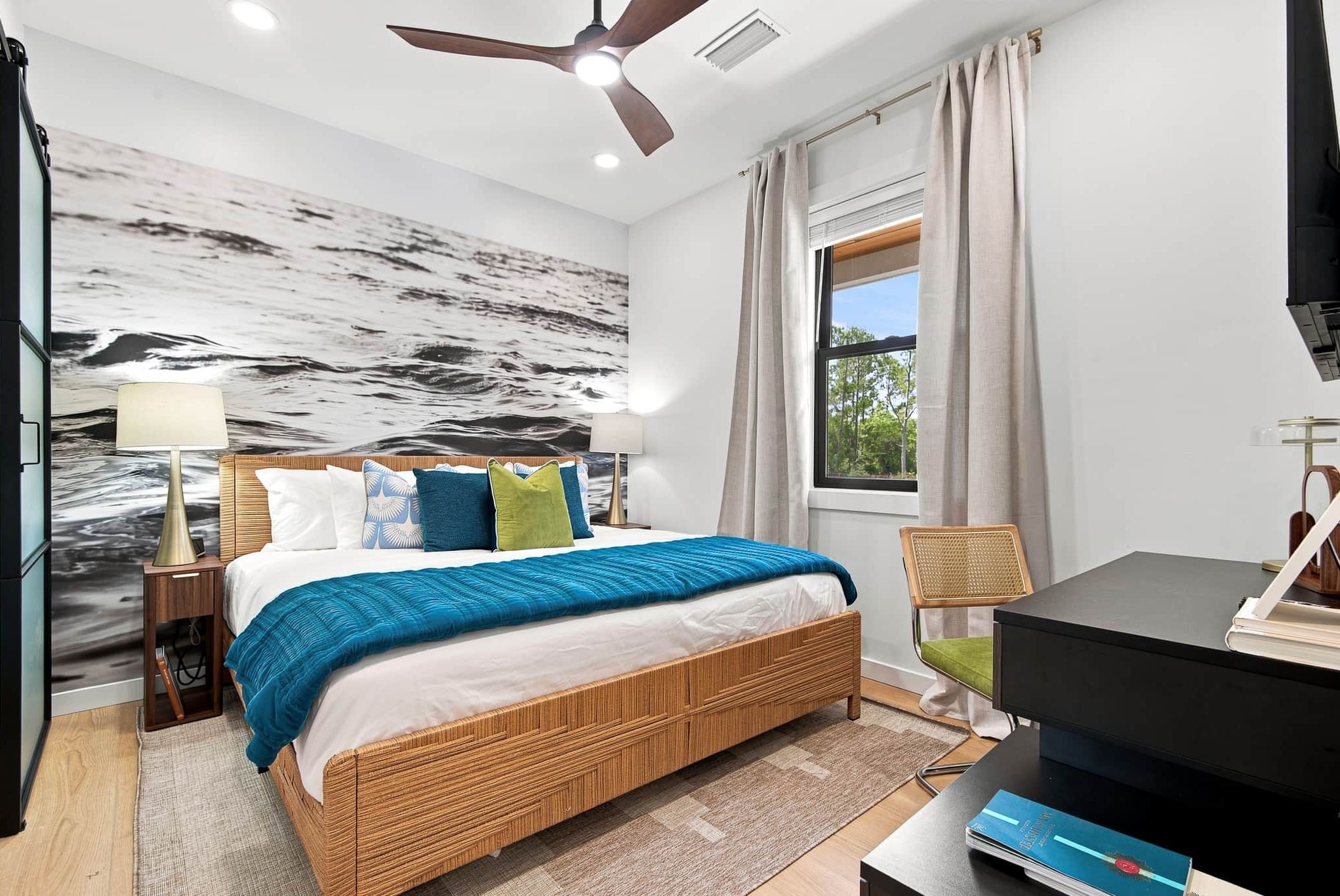 Bedroom with a king bed.