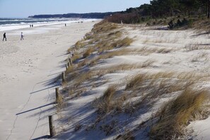 A sandy beach with dunes and a clear sky. - Holiday apartment Strandloper (Zinnowitz)