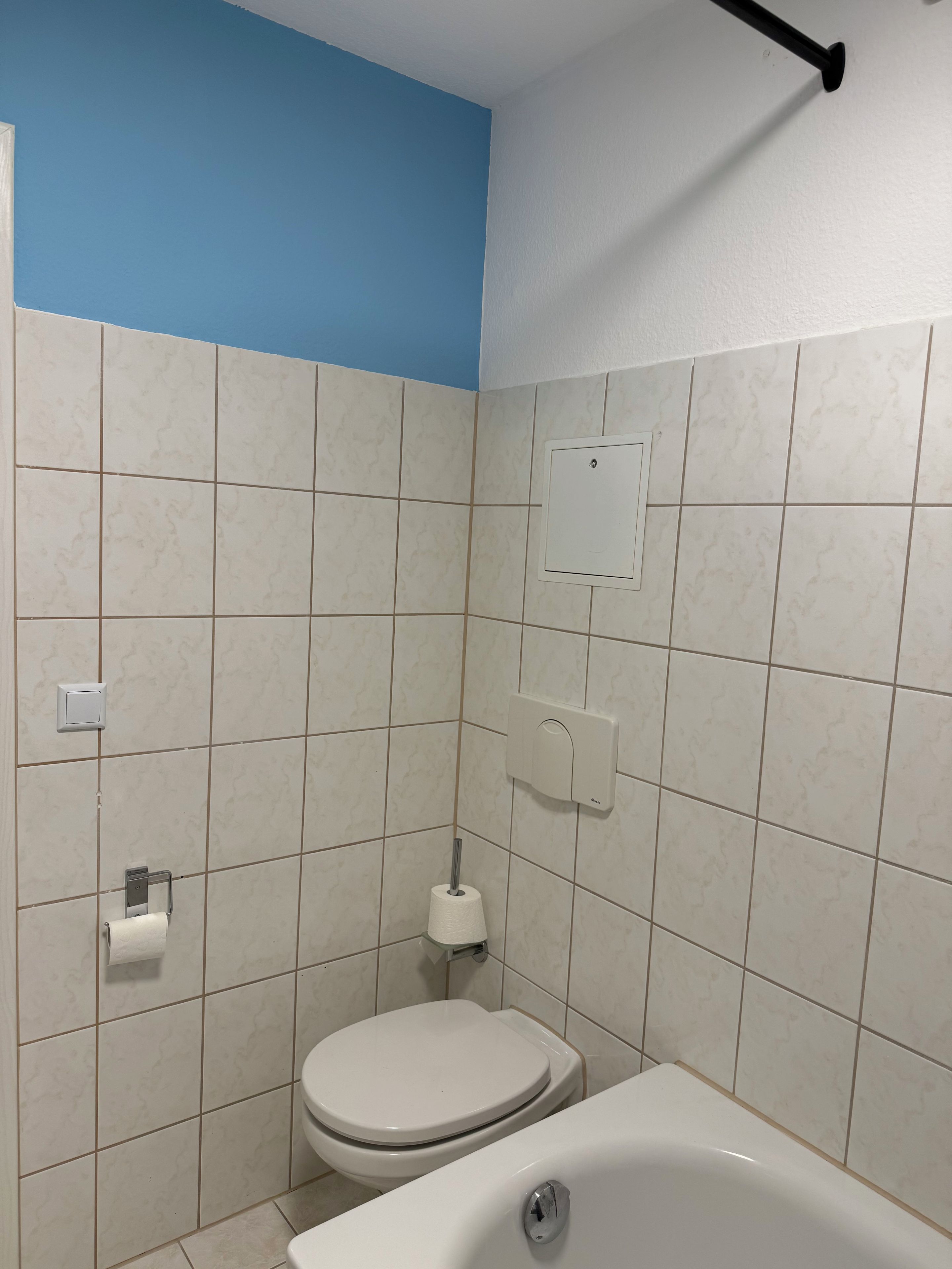 A bathroom with a toilet, a bidet, and a bathtub.