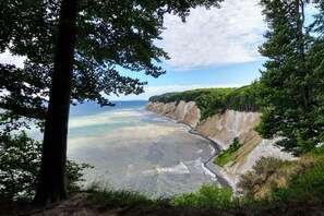 A coastal landscape with cliffs and a beach. - Holiday apartment with 1 bedroom (Dranske)