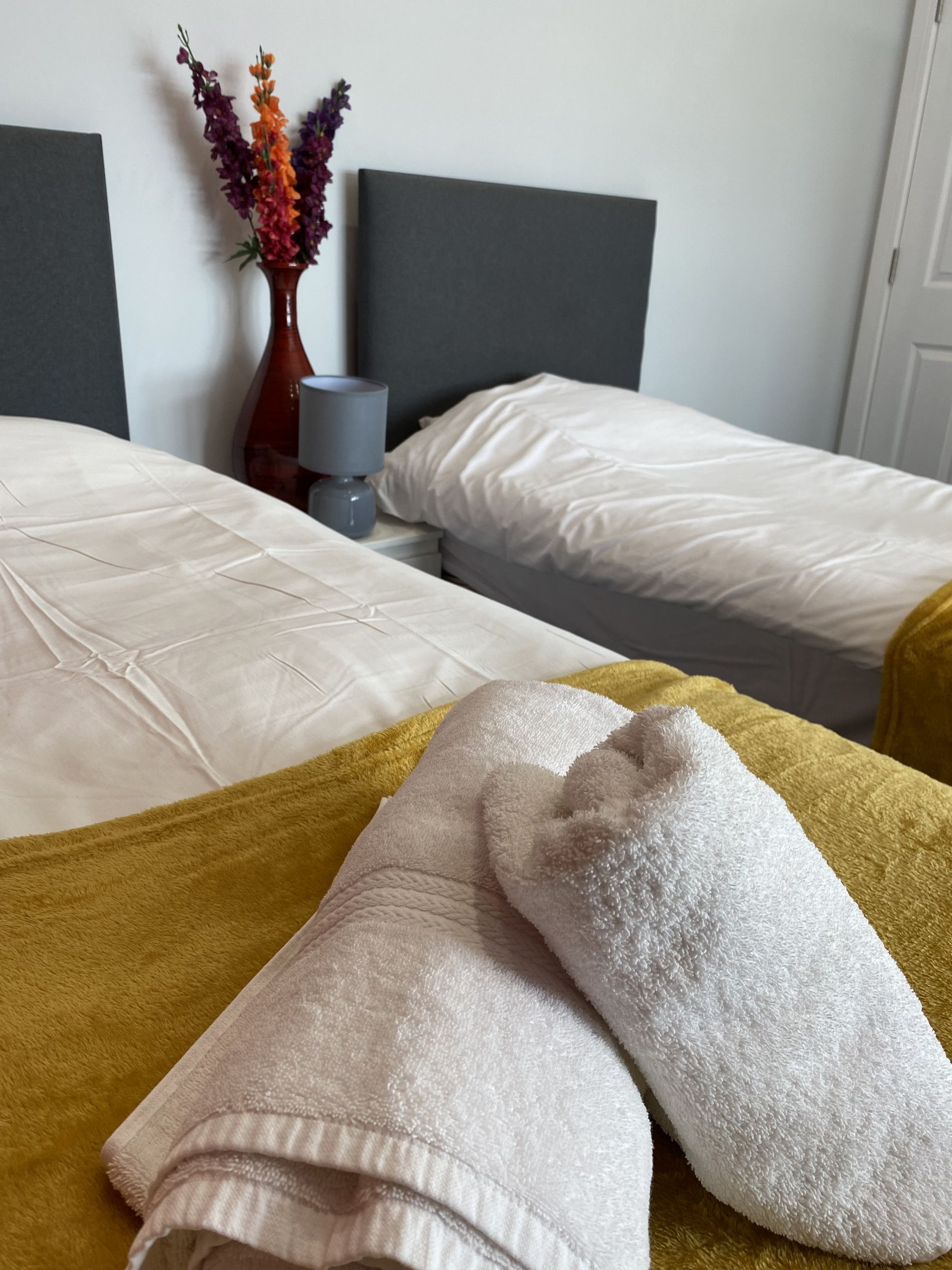 Iron/ironing board, bed sheets