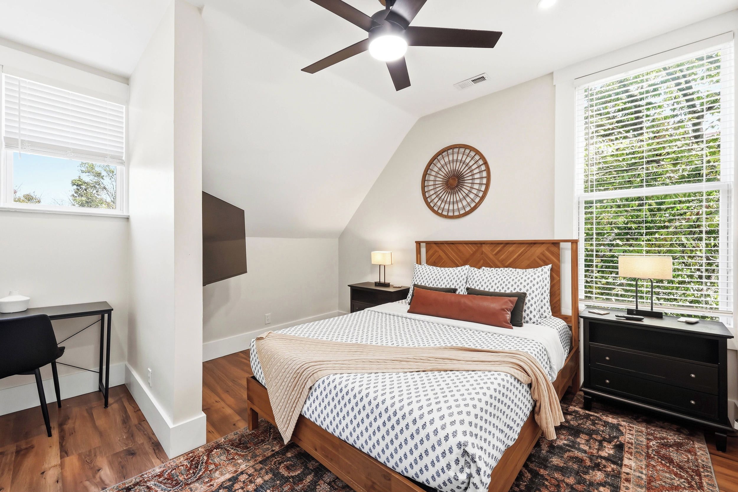 Bedroom 6: Enjoy a restful stay in this cozy bedroom, thoughtfully arranged to provide comfort, privacy, and a relaxing atmosphere throughout your visit.