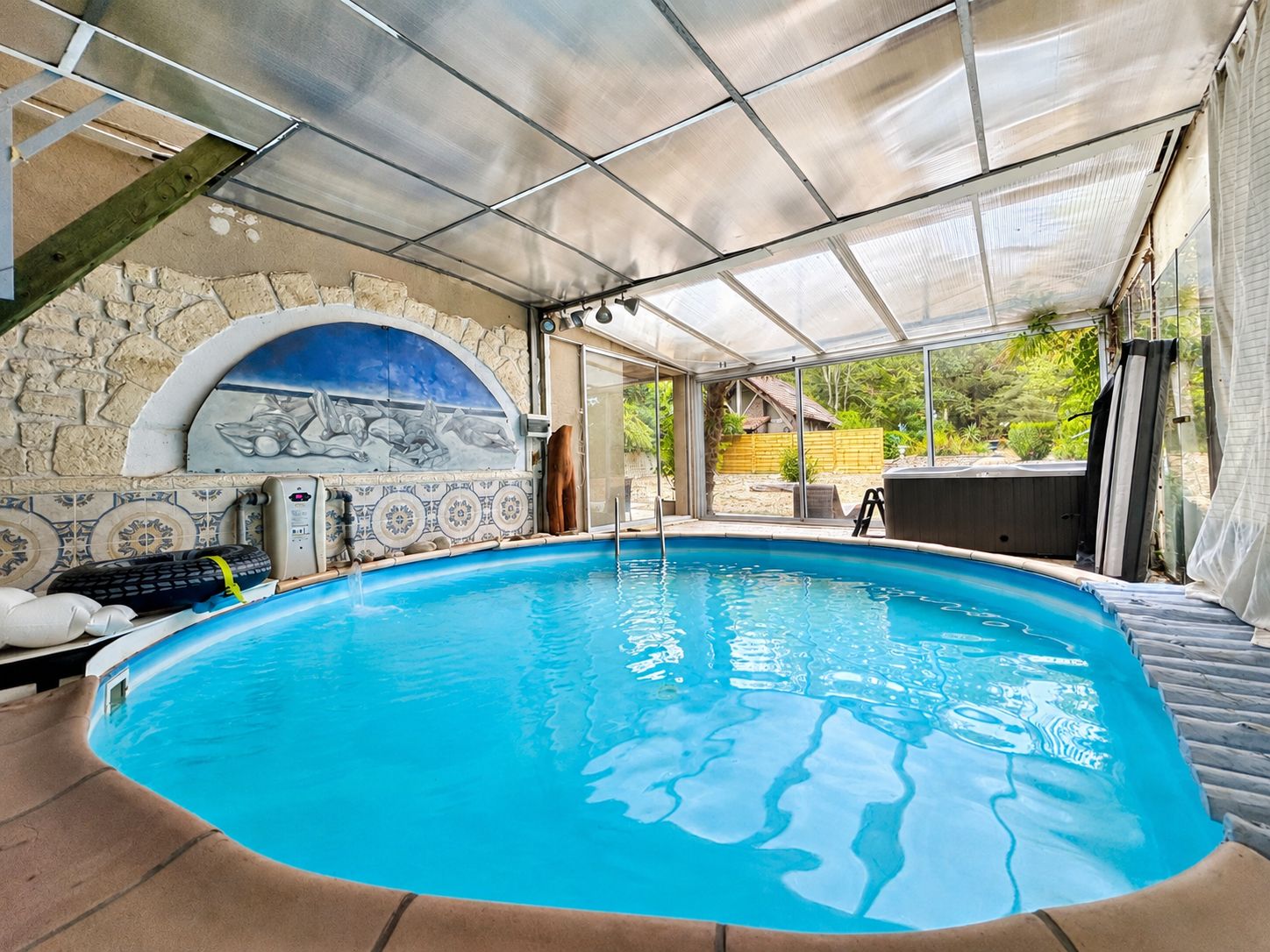 Indoor pool, a heated pool