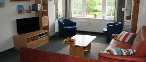 Smart TV, DVD player, books