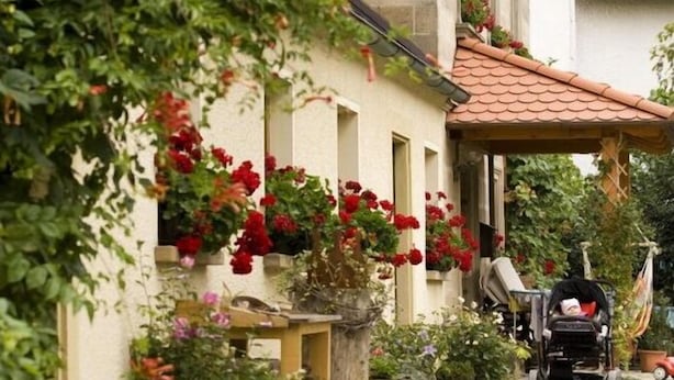 Terrace/patio - Farm in Harsdorf with swimming pool (Harsdorf)