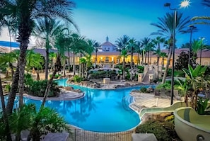 Pool - Spacious Modern Resort Townhome Sleeps 10 with Pools, Lazy River and Near Disney (Davenport)