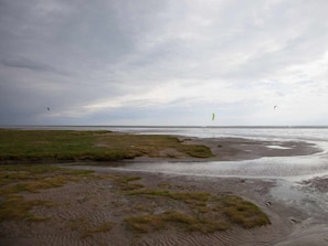 A beach with sand dunes and a body of water. - Sonnengold Apartment Sonnengold (St. Peter-Ording)