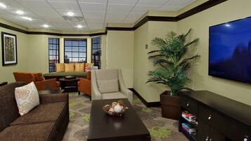 TV, fireplace, offices