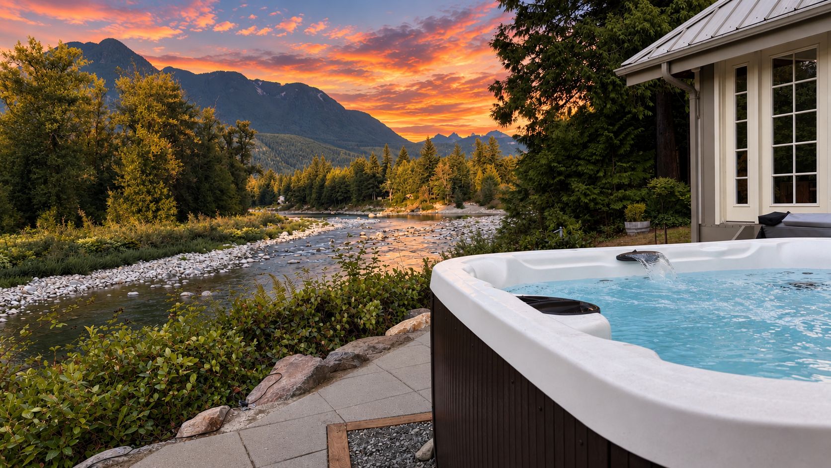 Outdoor spa tub
