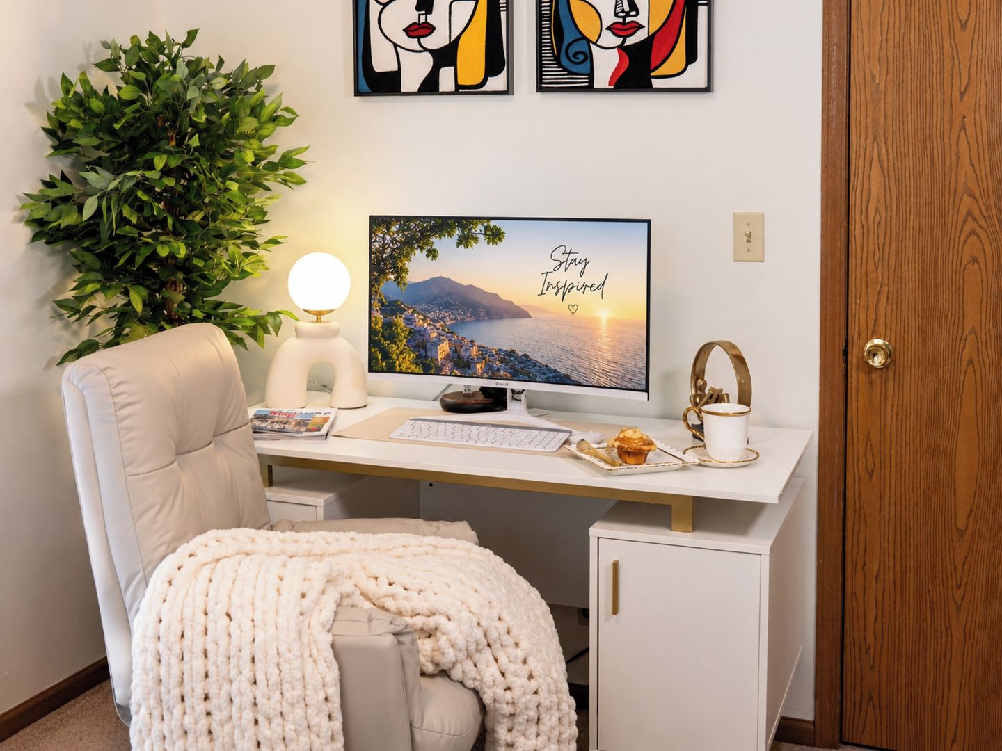 Settle into your cozy workspace, get a little work done, or simply plan the day’s adventures from the comfort of home.