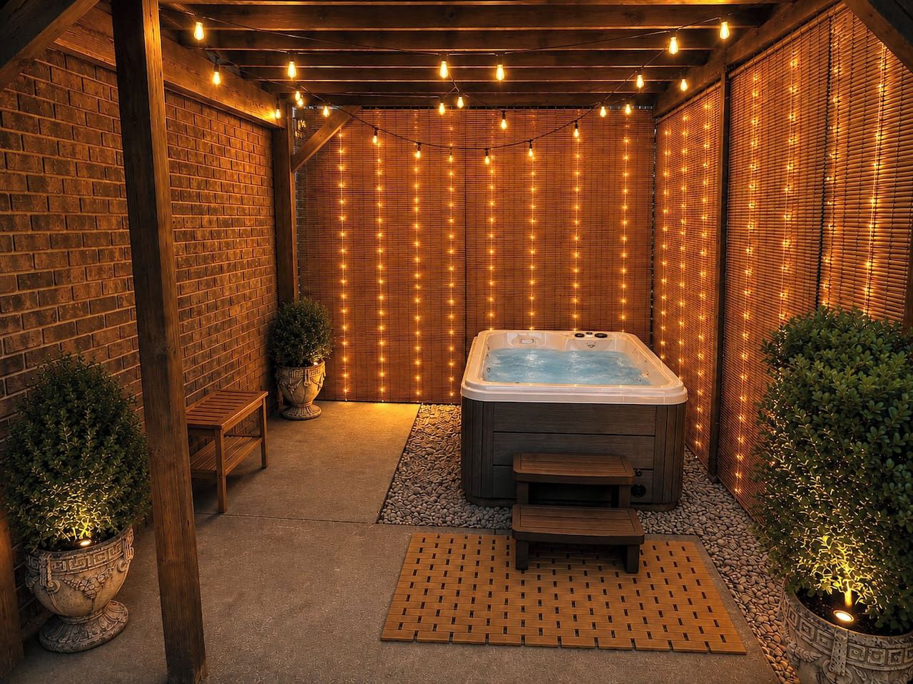 Indoor spa tub