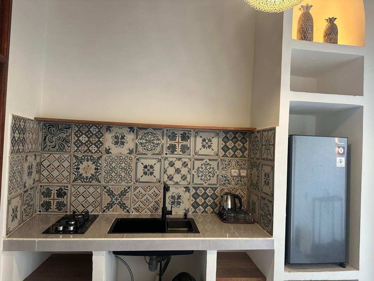 Double Room | Private kitchen | Stovetop, dishwasher
