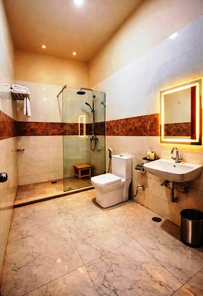 Separate bathtub and shower, free toiletries, hair dryer, slippers - Hotel Ornate Luxury (Agra)