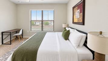Desk, iron/ironing board, WiFi, bed sheets