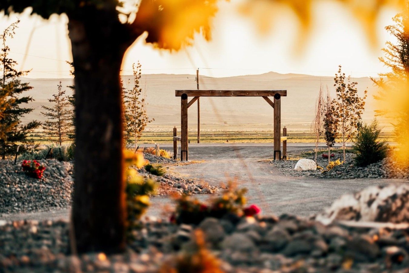 Une structure rustique en bois, située dans un environnement naturel, sous un ciel dégagé.