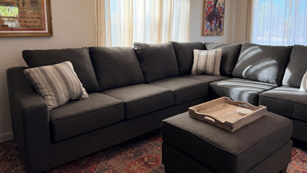 Living area - Brand New! Two Bedroom Farmhouse, 2 Queens + 2 Twin air mattresses by request. (Fallon)