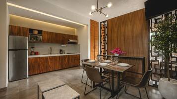 Premium Suite, Private Pool | Private kitchen | Full-size fridge, microwave, oven, stovetop