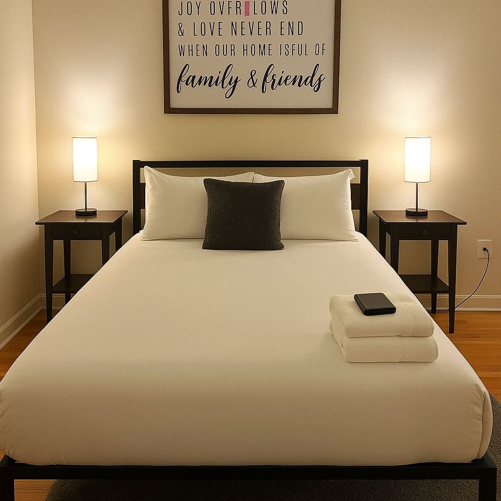 Iron/ironing board, travel cot, WiFi, bed sheets