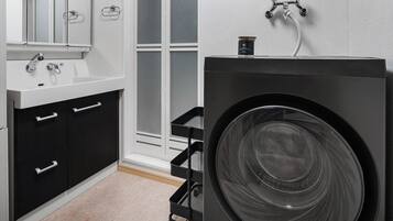 Apartment | Bathroom | Free toiletries, hair dryer, slippers, towels