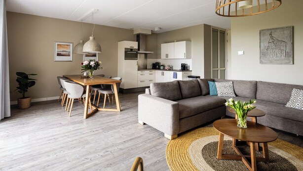 Living area - Enjoy a wonderful stay in this Wellness Apartment with private sauna with 6 people. (Midsland)