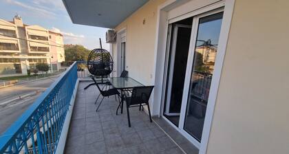The colorful house with balcony view