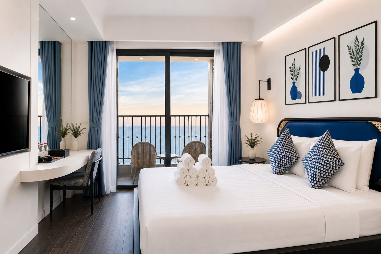 Studio Deluxe, balcon, vue océan | Bureau, fer et planche à repasser, Wi-Fi gratuit, draps fournis