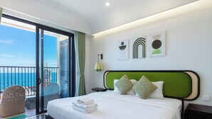 Appartement, balcon, vue plage