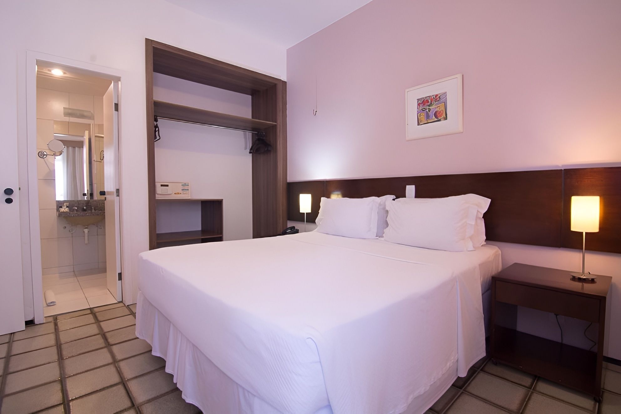 Unwind in a crisp, quiet room with ensuite access.