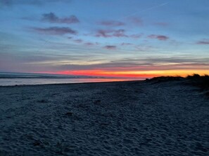 A beach with a sunset. - No. 17, Dike Warden (Wangerland)
