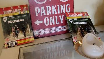 A sign indicating parking is reserved for bicycles only, with a bicycle illustration and text.
