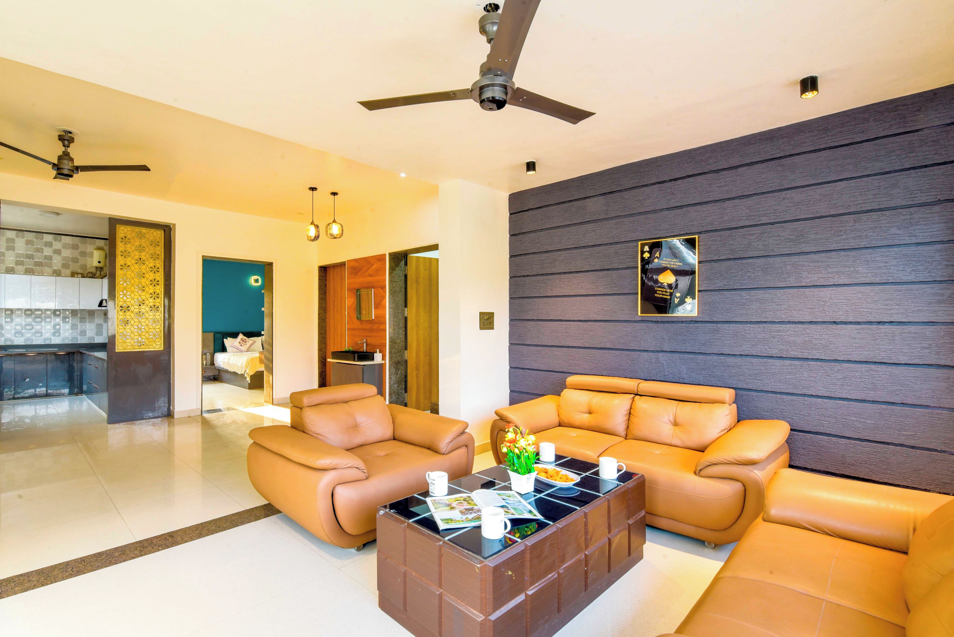 Premium Villa | Living area | 32-inch flat-screen TV with cable channels