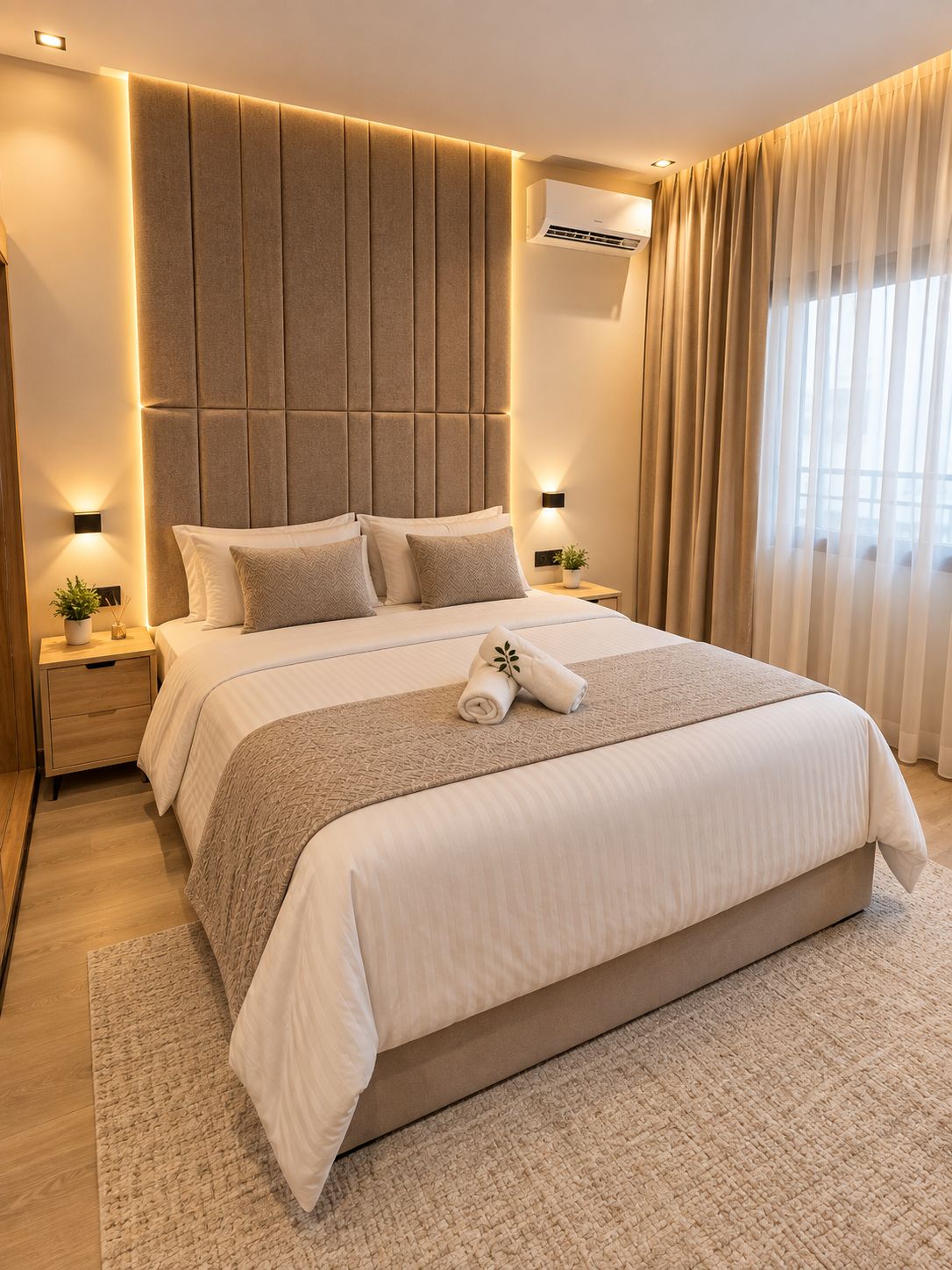 Tabla de planchar con plancha, wifi gratis, ropa de cama