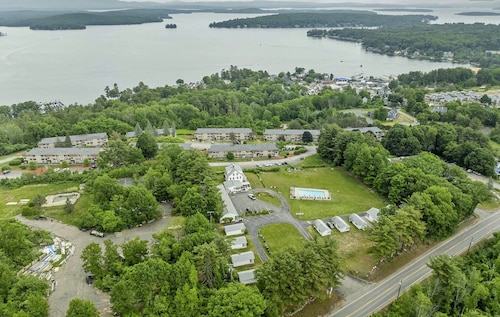 Stunning Lake Winnipesaukee Views, 2BR + Pool, Walk to Weirs Beach