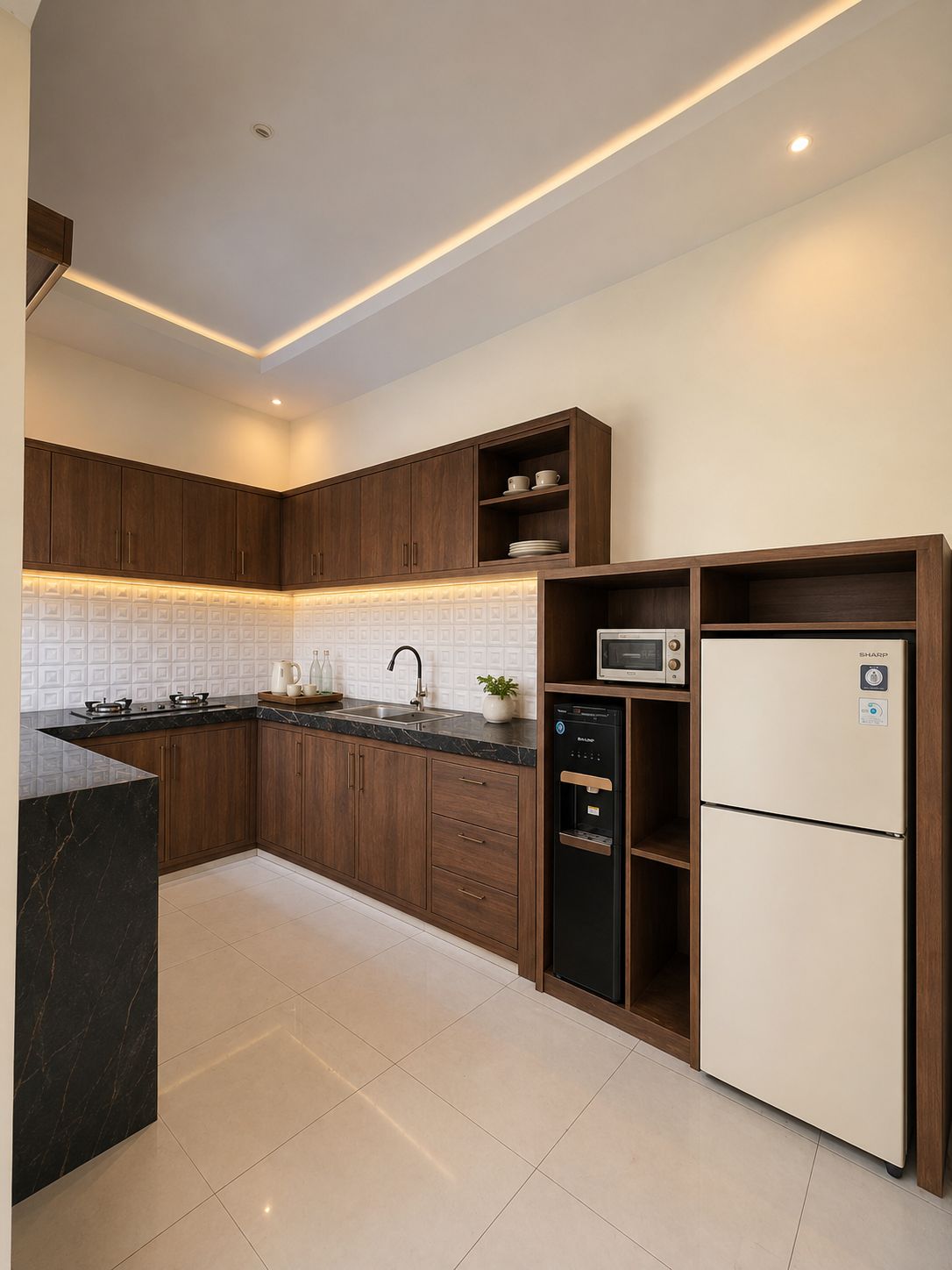Grand One Bedroom Private Pool Villa | Dapur pribadi | Lemari es besar, kompor, dan ketel listrik