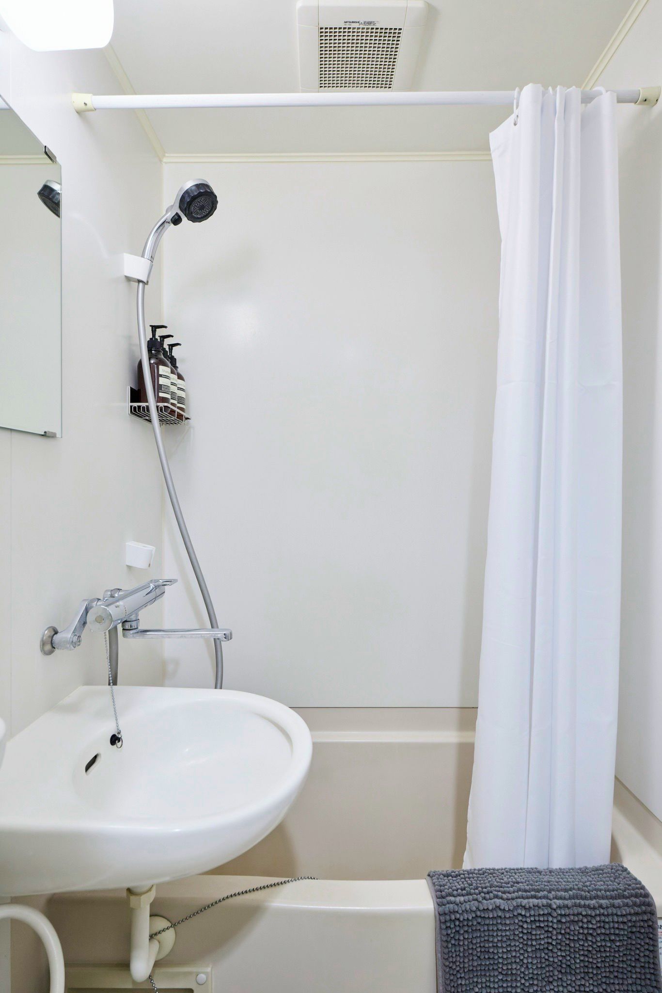 Hair dryer, bidet, towels, soap