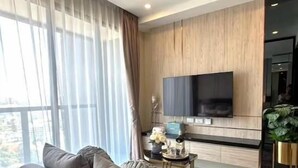 Appartement, 1 chambre, balcon | Coin séjour