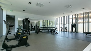 Penthouse Comfort, balkon, pemandangan kebun | Fasilitas kebugaran