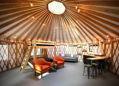 The Saco Glamping Yurt in Bethel, Maine