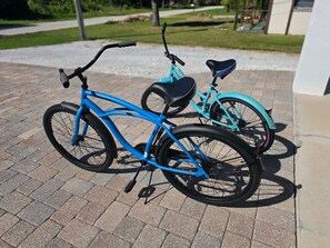 Two bicycles parked on a paved surface. - Pool + Dock + 3 Bedrooms + No Bridge Gulf access (Englewood)