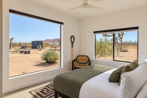 Bedroom 2 windows to the backyard - Moasis · Pool, Hot Tub, Conversation Pit, Hammocks (Yucca Valley)