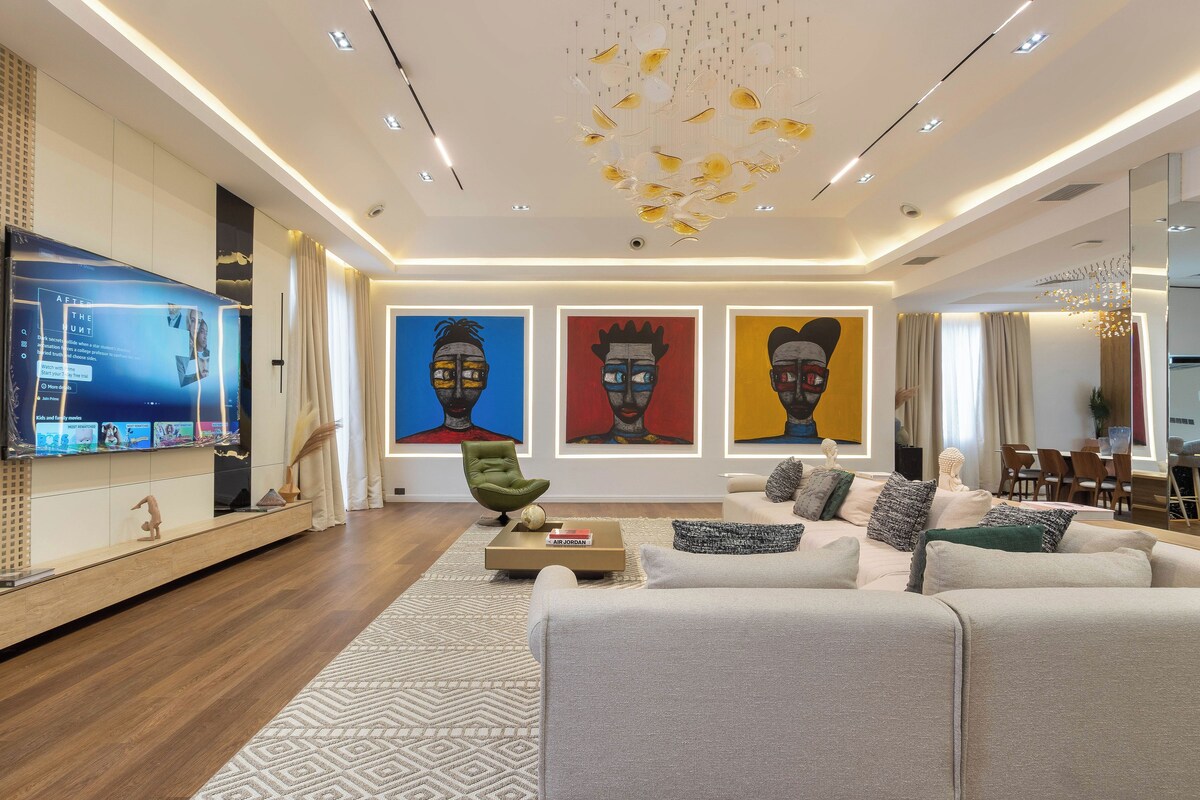 Presidential Suite, 3 Bedrooms, Kitchen, City View | Ruang tamu