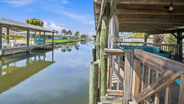 Property grounds - Canal-Front Beach Home | 5BR/4BA | Private Pool + Boat Dock (Flagler Beach)