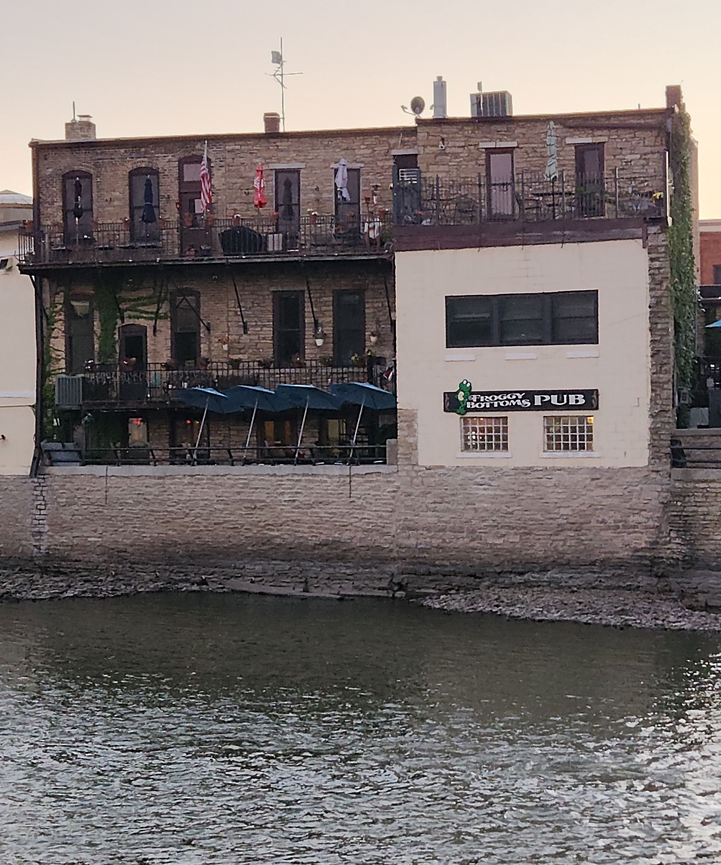 Enjoy stunning views of the river from the riverwalk area.