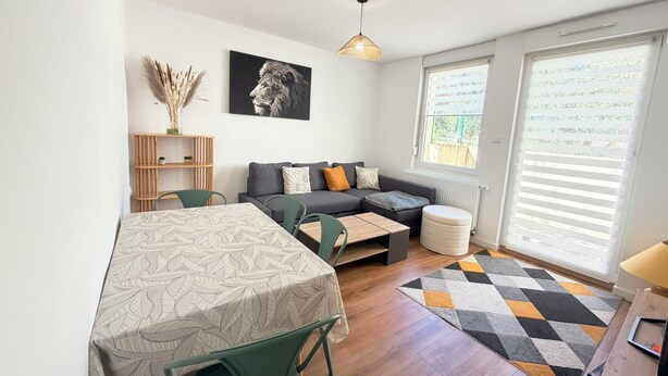 Living area - Apartment sleeping 8, with 2 shower rooms and toilets, near Metz train station (Metz)