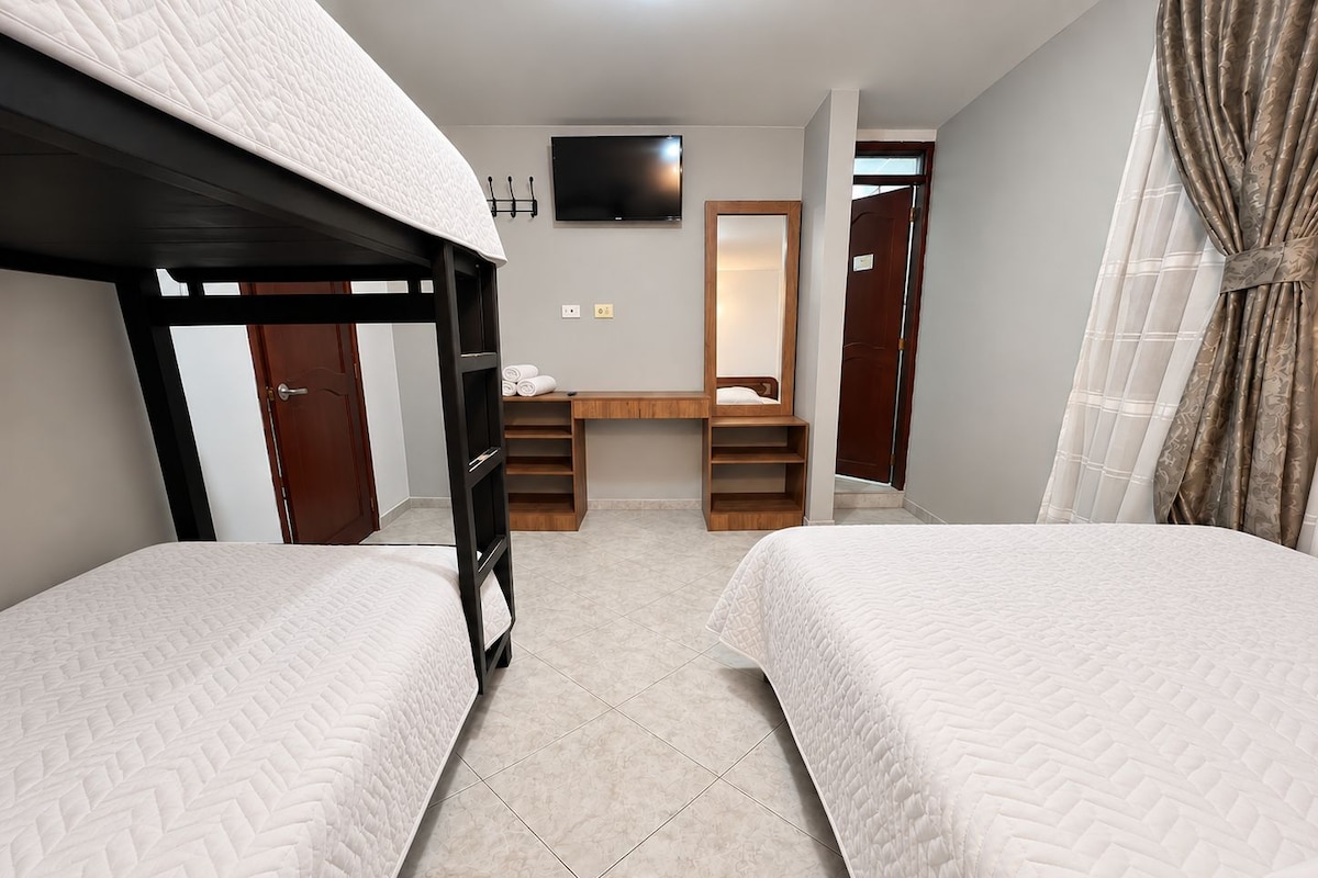 Economy Quadruple Room | Desk, laptop workspace, WiFi (free)