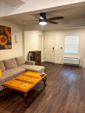 Living area - Downtown Bryan Apt - Walk to Everything (Bryan)