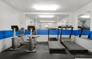 A gym with stationary bikes, treadmills, and mirrors. - Gulfside Getaway 319-3rd Floor Beachfront-Sleeps 4 (Panama City)
