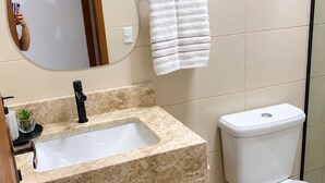 A bathroom with a sink, toilet, and a mirror.
