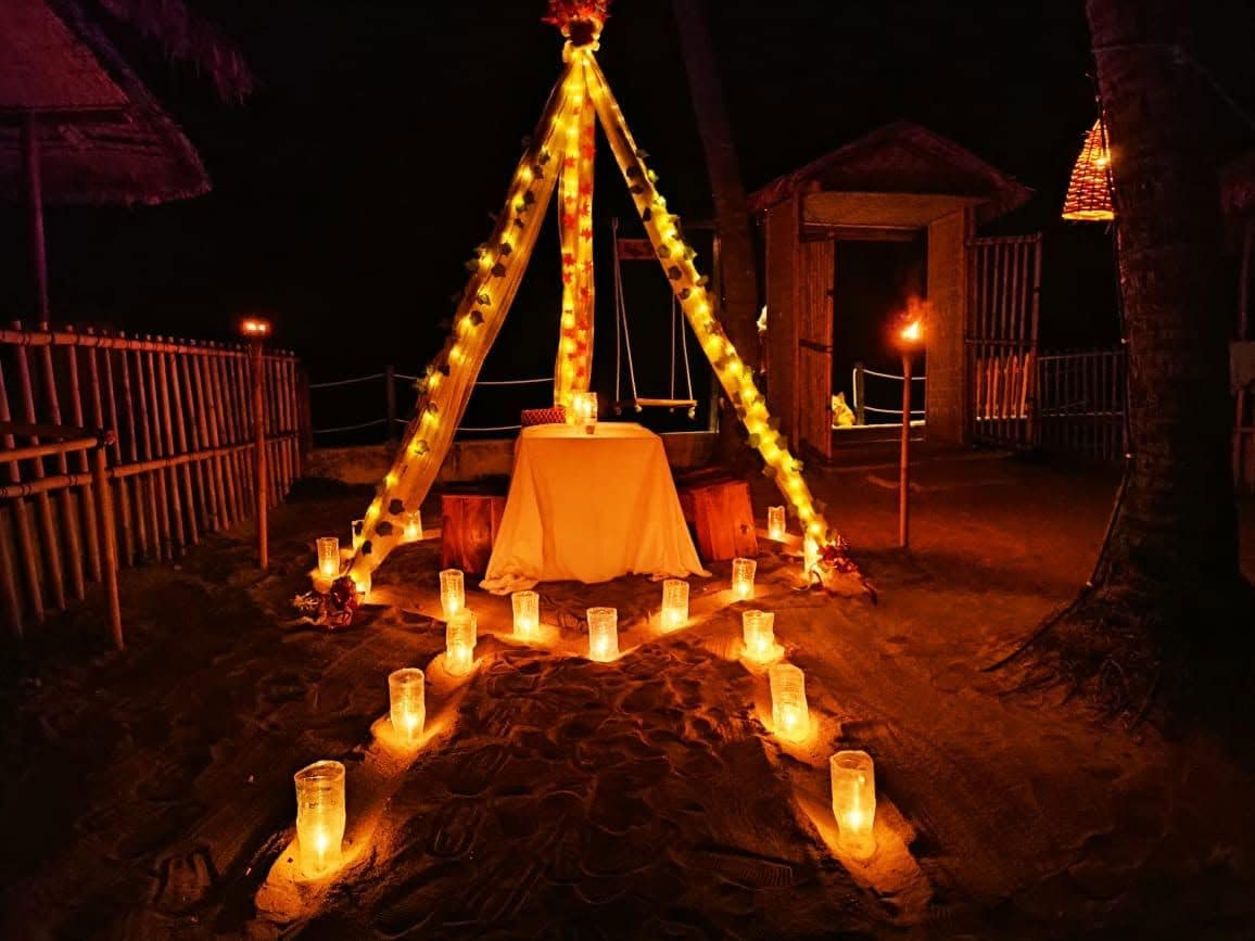 Outdoor banquet area